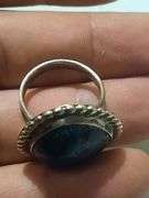 Native Sterling Silver Agate Ring sz 8