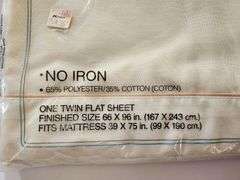 NOS Vintage Cannon Monticello twin flat sheet cream colored