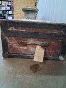 Locked Wooden Trunk with metal hardware