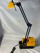 Excavator Desk Lamp Yellow Black Adjustable Arm Desk Organizer Digger Light