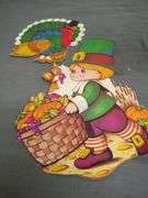 Vintage Halloween & Thanksgiving cardboard decorations