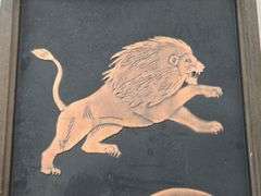 Vintage Acrometal Detroit Lions Copper Wall Plaque. 4A