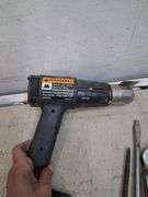 Heat gun, circle cutter, mender, and hand tools. 3c