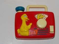 Sesame Street Big Bird Dump Truck and Wind-up Radio (works)