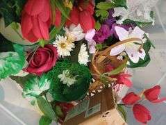 Sterilite 56qt tote of flowers
