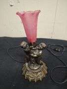 Vintage cherub base lamp