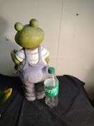 2 Frog lawn ornaments 1 with solar lights