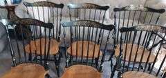 Hitchcock Black Chairs 4 Side and 2 Arm Chairs. (BIN $150.00)