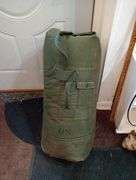 Vintage army bag and sleeping bag