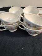 Homer Laughlin China 8 cups, 10 saucers, 5 berry bowls & 8 plates