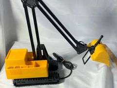 Excavator Desk Lamp Yellow Black Adjustable Arm Desk Organizer Digger Light