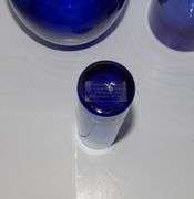 Cobalt Blue Glass Vases and Candle Cup (Hand Painted Vase by Laura of Williamston)