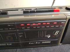 Emerson AM/FM radio dual cassette recorder tested and works