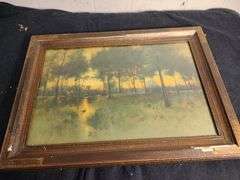 1893 Print " Home of the Heron " by George Inness