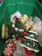 20 Gallon tote with Christmas items