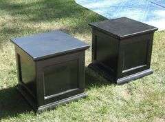 Matching Heavy Solid Wood Pottery Barn End Tables w/ Storage 20 x 20 x 20