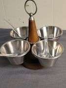 Mid Century chafing dish and condiment tray