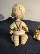 Vintage little boy "empty pockets" and little girl chalkware