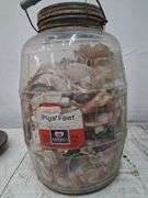 Large glass jar full of shells. 1c