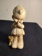 Vintage little boy "empty pockets" and little girl chalkware