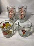 Gibson Girls 1970 Pepsi Cola Advertising Glasses. Excellent Condition Plus Garfield and Mickey.