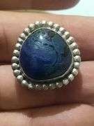 Native Sterling Silver Agate Ring sz 8