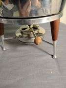 Mid Century chafing dish and condiment tray