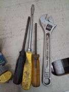 Heat gun, circle cutter, mender, and hand tools. 3c
