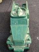 2 Vintage rubber trucks, canon and plastic tank