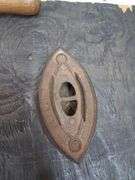 Antique oak handle barn auger, cast iron piece, and wood piece. 3d