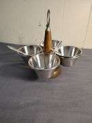 Mid Century chafing dish and condiment tray