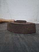 Antique oak handle barn auger, cast iron piece, and wood piece. 3d