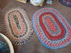 2 Rag rugs 46 1/2"×34" 48 1/2"×28"