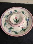 Gail Pitman chip & dip tray hand painted