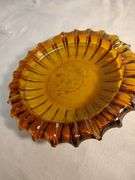 Vintage large amberina ashtray