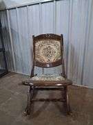 Folding wooden rocking chair