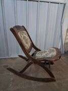 Folding wooden rocking chair