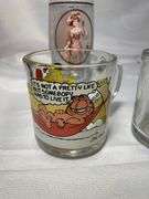 Gibson Girls 1970 Pepsi Cola Advertising Glasses. Excellent Condition Plus Garfield and Mickey.