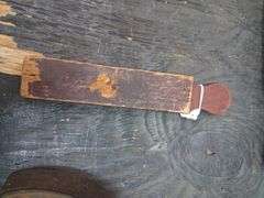 Antique oak handle barn auger, cast iron piece, and wood piece. 3d