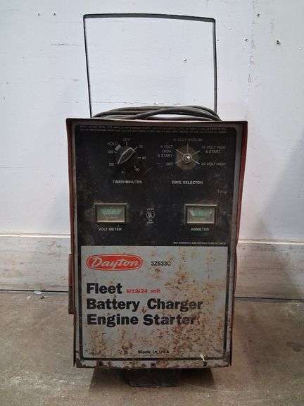 Battery charger engine starter