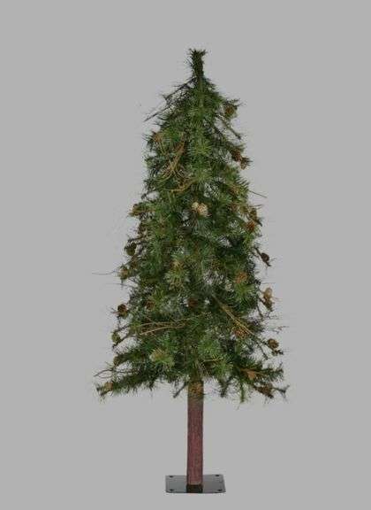 7' Alpine Artificial Tree Unlit with Grape Vines & Pinecones NIB