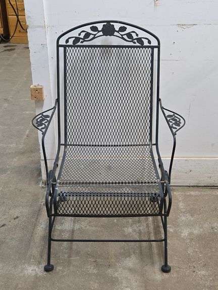 Vintage Woodard Style Coil Spring Patio Chair