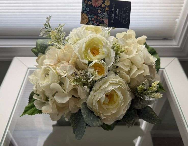 White Silk Floral Arrangement (Value: $80)