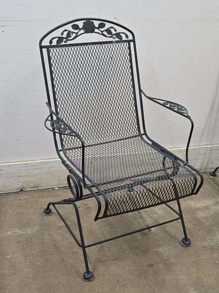 Vintage Woodard Style Coil Spring Patio Chair