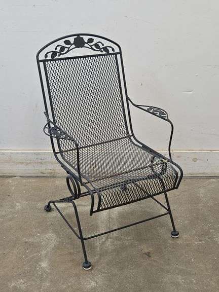 Vintage Woodard Style Coil Spring Patio Chair