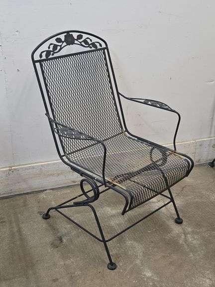 Vintage Woodard Style Coil Spring Patio Chair