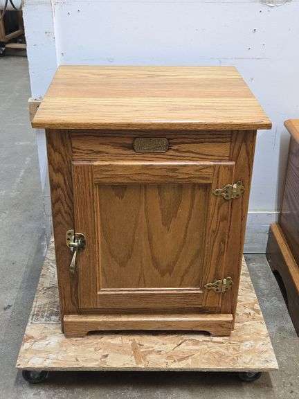 Vintage White Clad Oak Ice Box