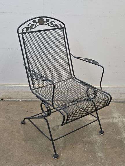 Vintage Woodard Style Coil Spring Patio Chair