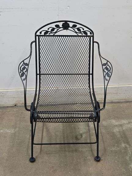 Vintage Woodard Style Coil Spring Patio Chair