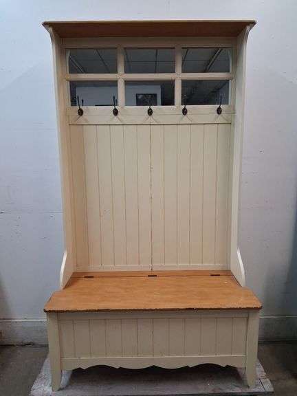 Hall tree with storage bench